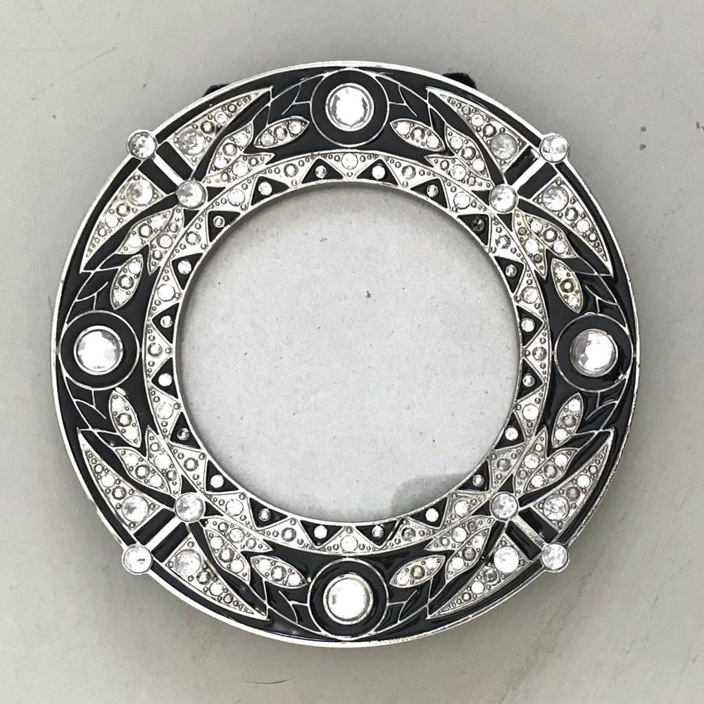 Antique Gatsby Style Inlaid Embellished Jewels Round Decorative Picture Frame